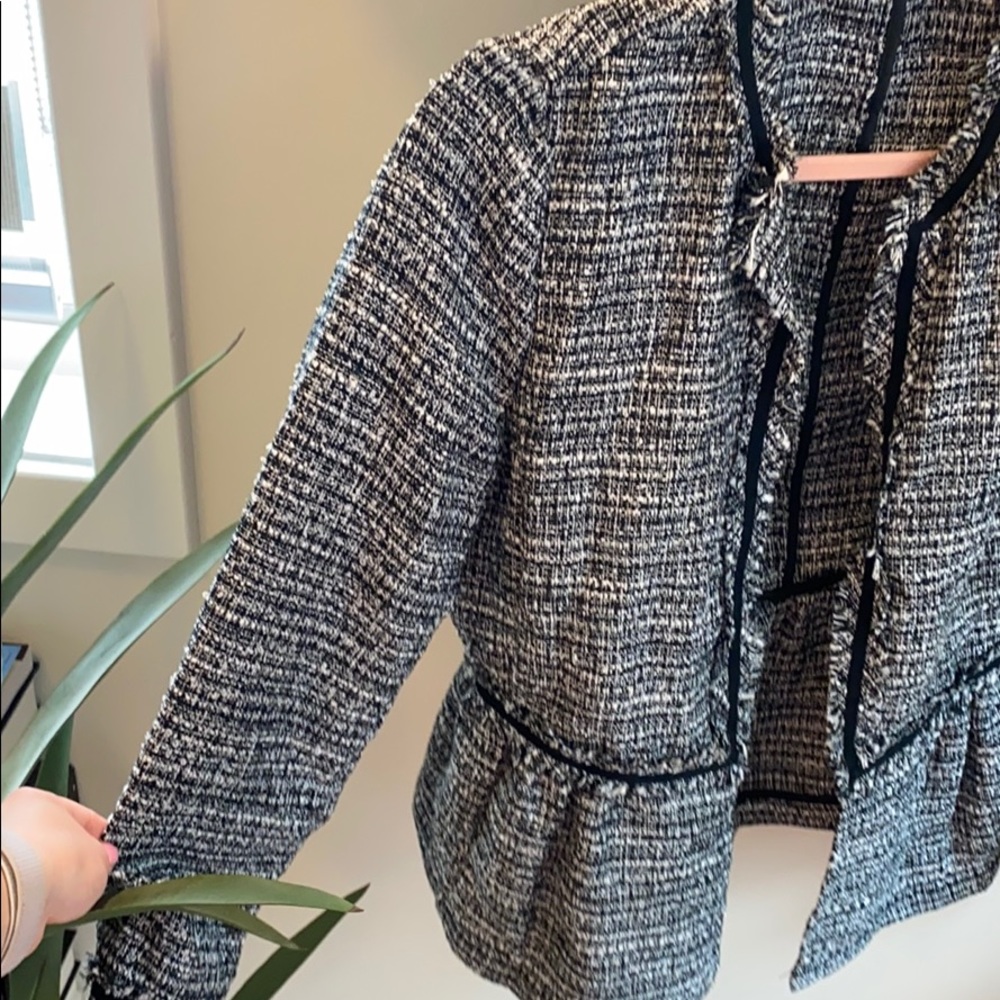 Zara Ruffle Tweed Jacket - Picture 2 of 5